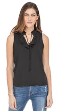 Load image into Gallery viewer, Black Ruffle Sleeveless Blouse
