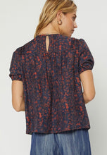 Load image into Gallery viewer, Navy Floral SS Top
