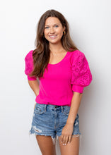 Load image into Gallery viewer, Hot Pink Embroidered Top
