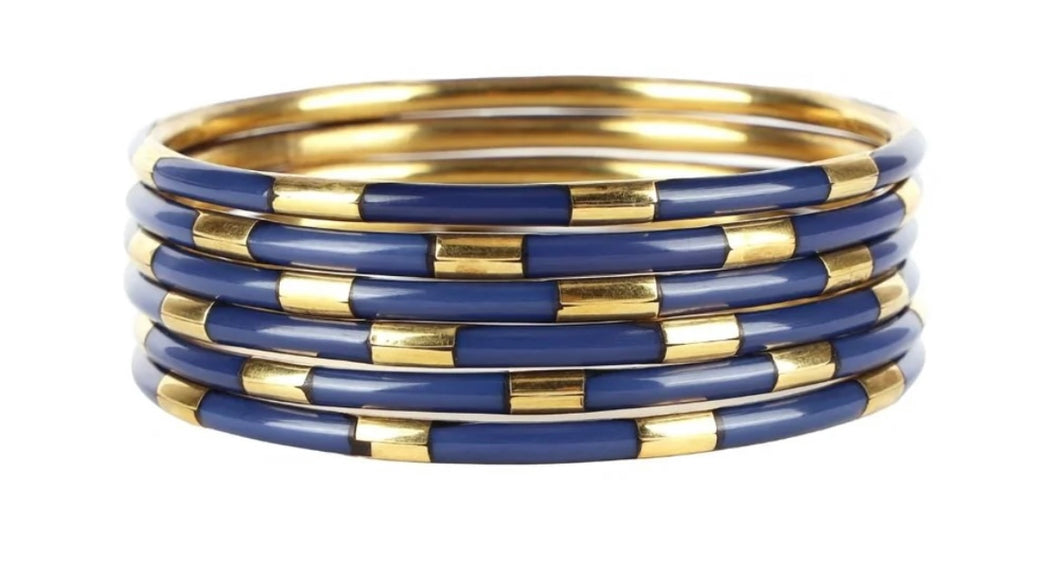 Veda Bracelet Set in Navy/Gold