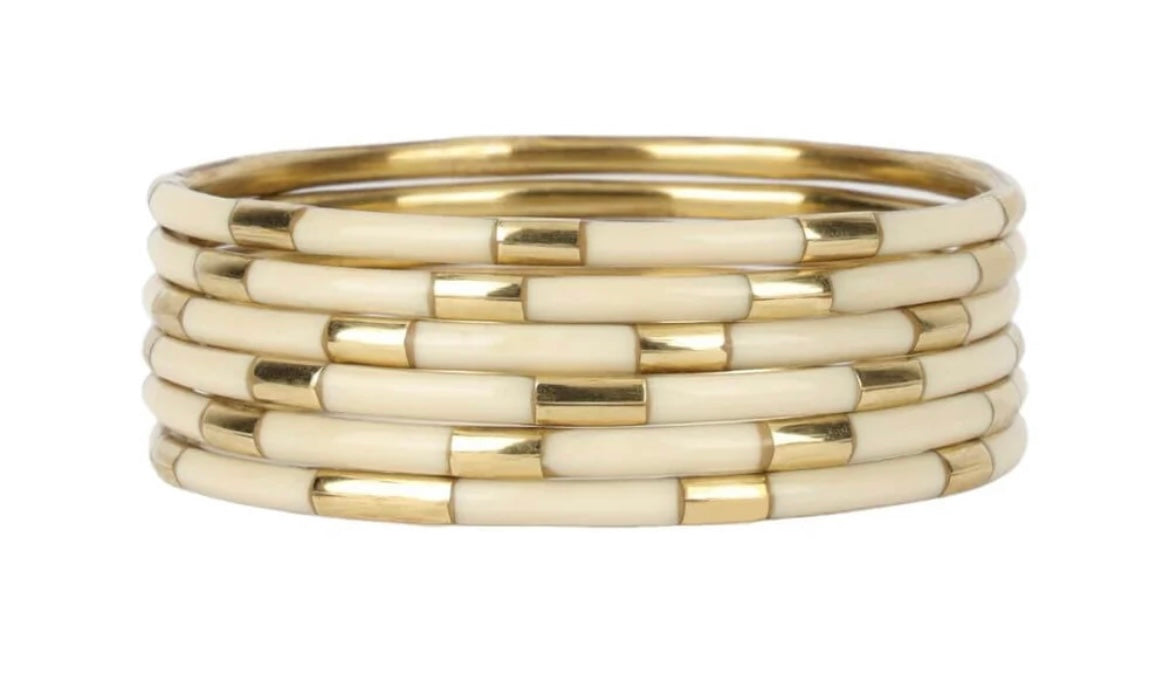 Veda Bracelet Set in Ivory/Gold