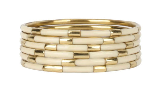 Veda Bracelet Set in Ivory/Gold