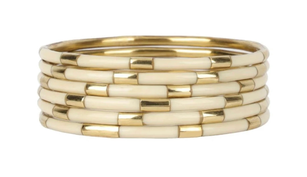 Veda Bracelet Set in Ivory/Gold