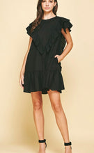 Load image into Gallery viewer, Black Ruffle Mini Dress
