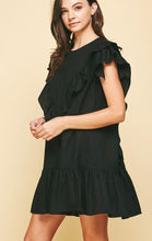 Load image into Gallery viewer, Black Ruffle Mini Dress
