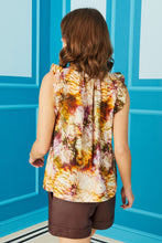 Load image into Gallery viewer, Sleeveless Ruffle Blouse in Earth Dye
