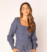 Load image into Gallery viewer, Blue Square Neck Sweater
