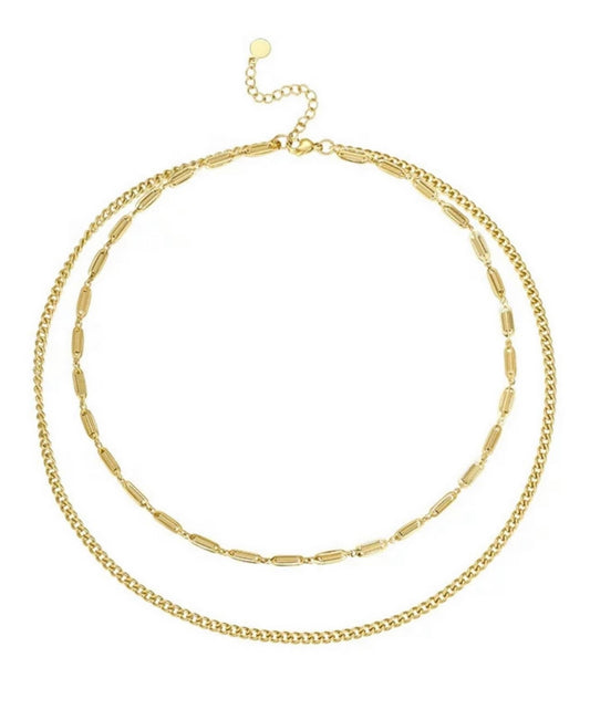 Everly Double Strand Gold Necklace