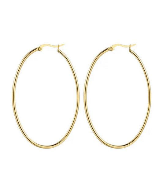 Oval Gold Hoops