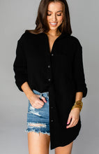 Load image into Gallery viewer, Black Oversized Gauze Coverup/Top
