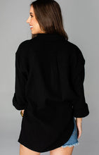 Load image into Gallery viewer, Black Oversized Gauze Coverup/Top
