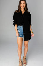 Load image into Gallery viewer, Black Oversized Gauze Coverup/Top
