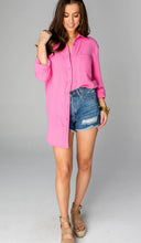 Load image into Gallery viewer, Pink Oversized Gauze Coverup/Top
