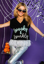 Load image into Gallery viewer, Spooky and Sparkly Feather Sweater Tank
