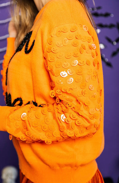 Queen of Halloween Script Sweater