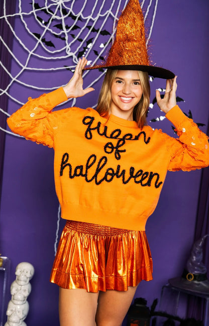 Queen of Halloween Script Sweater