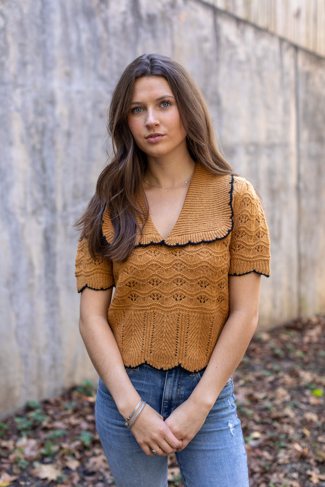 Scalloped Collar Sweater