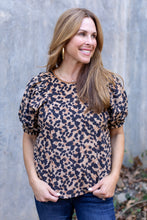 Load image into Gallery viewer, Leopard Puff Sleeve Top
