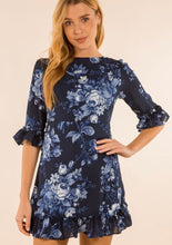 Load image into Gallery viewer, Blue Floral Mini Dress
