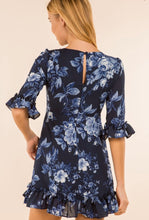 Load image into Gallery viewer, Blue Floral Mini Dress
