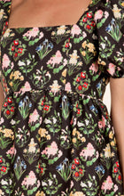 Load image into Gallery viewer, Black Floral Square Neck Mini Dress
