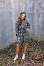 Load image into Gallery viewer, Snake Print Drop Waist Mini Dress
