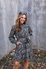 Load image into Gallery viewer, Snake Print Drop Waist Mini Dress
