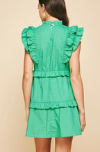 Load image into Gallery viewer, Summer Green Ruffle Mini Dress
