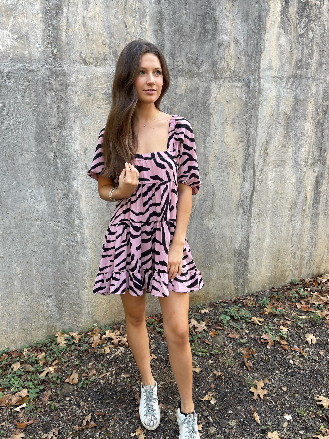 Becca Savannah Dress in Pink Zebra