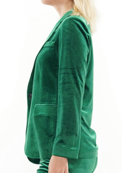 Green Velvet Blazer