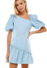 Load image into Gallery viewer, Light Blue Puff Sleeve Dress
