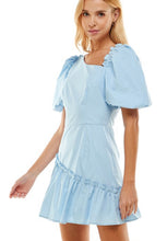 Load image into Gallery viewer, Light Blue Puff Sleeve Dress
