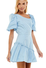 Load image into Gallery viewer, Light Blue Puff Sleeve Dress
