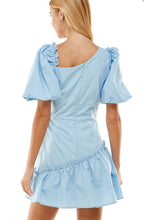 Load image into Gallery viewer, Light Blue Puff Sleeve Dress
