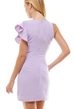 Load image into Gallery viewer, Lavender Ruffle Sleeve Shift Dress
