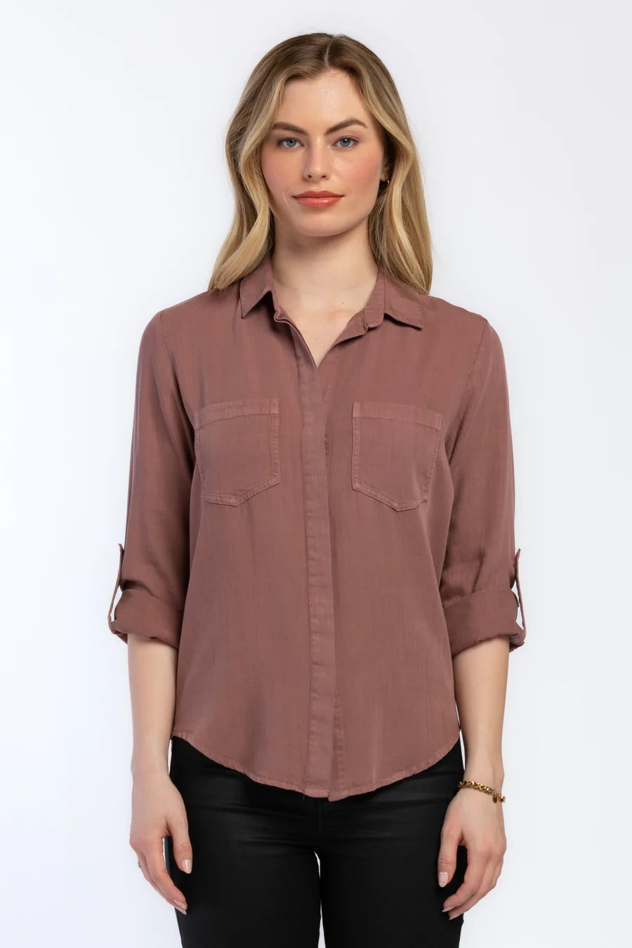 Red Clay Button Front Shirt