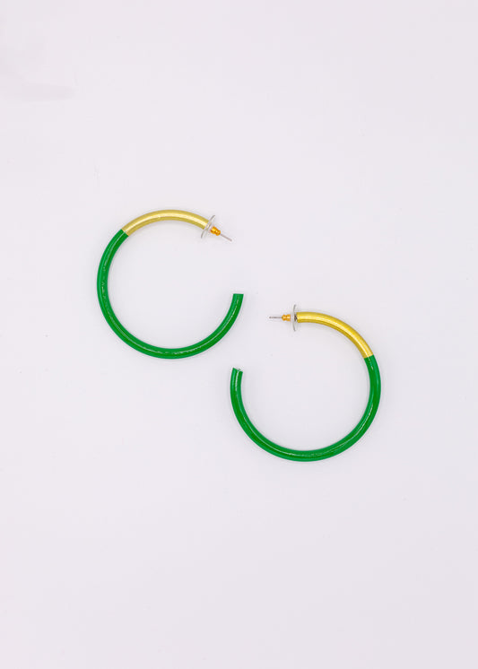 Elizabeth Large Hoop Earring in Green