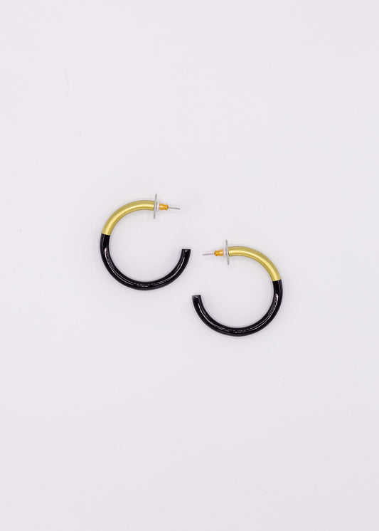 FINAL SALE Lizzie Dark Horn Hoop Earring