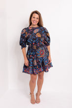 Load image into Gallery viewer, Sunset Tapestry Black Mini Dress
