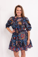 Load image into Gallery viewer, Sunset Tapestry Black Mini Dress
