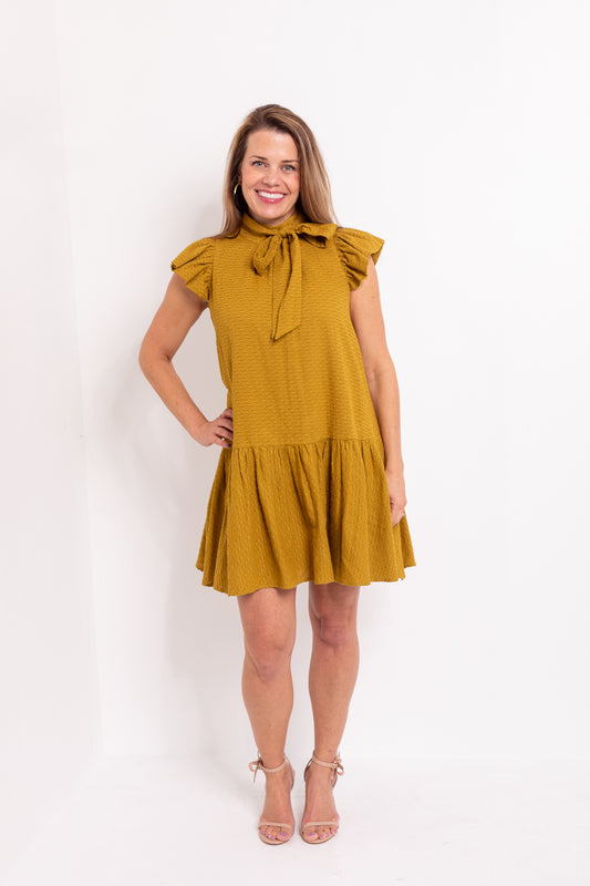 Charlotte Mini Dress in Tobacco