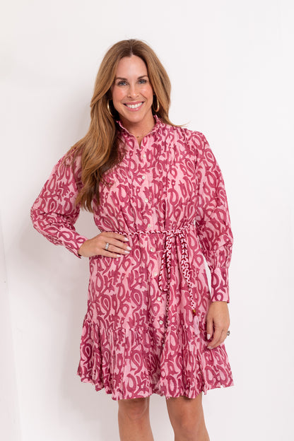 Pintuck Flirty Dress in Raisin Sonoma