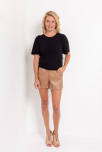 Load image into Gallery viewer, Alejandra Vegan Leather Short in Camel
