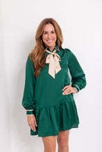 Load image into Gallery viewer, Fall Green Trimmed Dress
