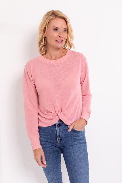 Knotted Knit Top in Rosehip