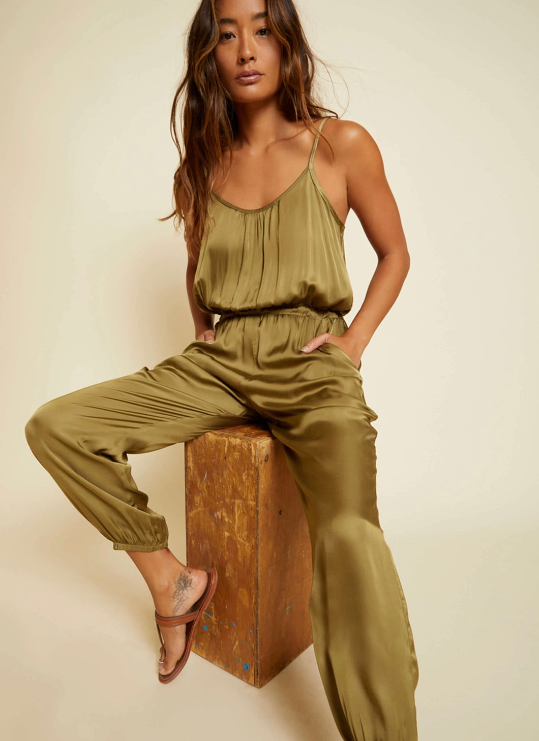 Hailey Easy Jumpsuit in Olive