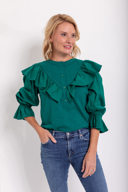Poppy Top in Emerald