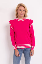 Load image into Gallery viewer, Hot Pink Ruffle Knit Sweater
