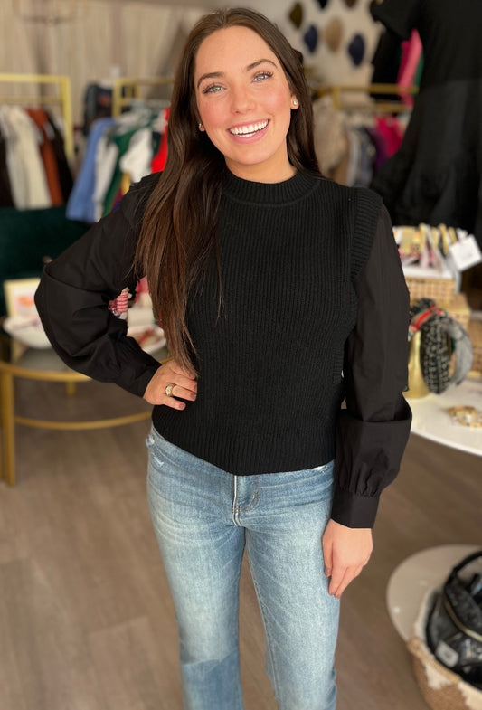 Sawyer Mixed Sweater in Black