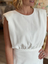 Load image into Gallery viewer, White Shoulder Pad Dress
